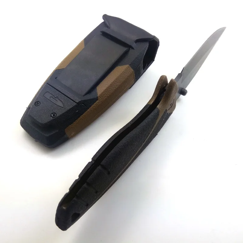 Большой компактный складной карманный нож с оболочкой и коробкой и ручной черный Открытый охотничий нож выживания для кемпинга