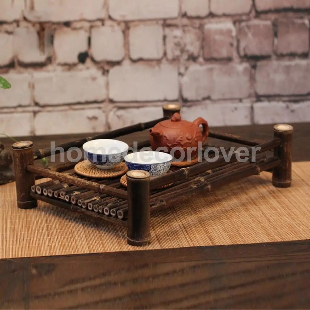 Chinese Bamboo Gongfu Tea Table Serving Tray Bamboo Tray For Tea Sets 4 Sizes Choices