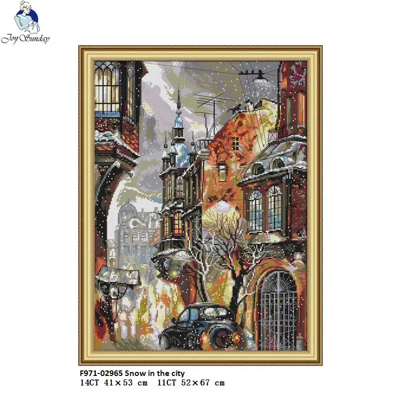 Joy Sunday Snow in the City холст DMC 11ct 14ct счетные китайские наборы для вышивки крестиком с