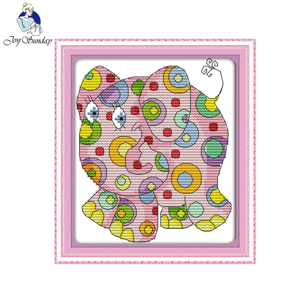 Joy Sunday Colorful Animal Pattern Wholesale Needlework DIY Cross Stitch Sets For Embroidery Kits Print Counted Cross-Stitching | Дом и сад