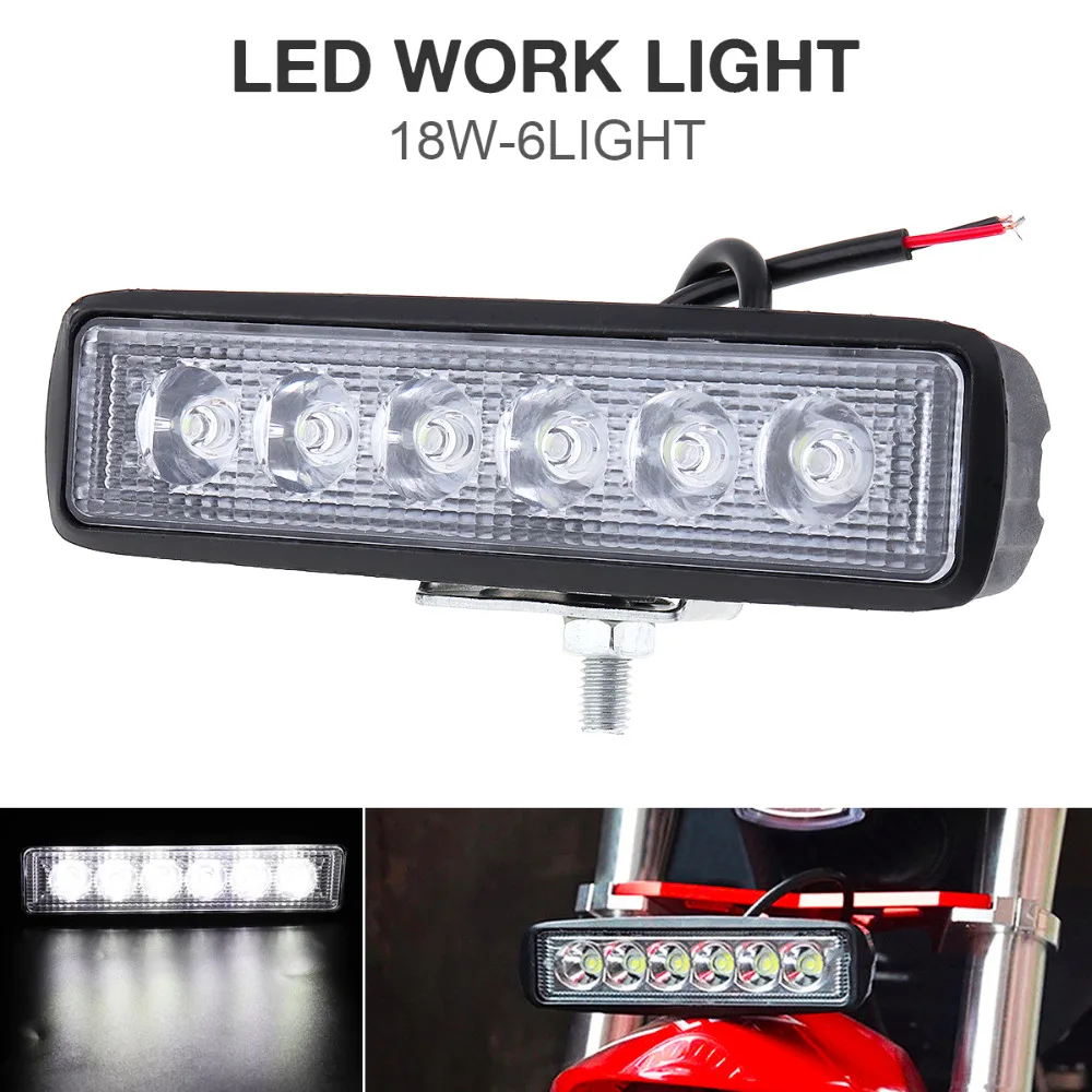 

18W Bright LED Work Light Bar Daytime Running Spot Light Offroad Car Fog Driving Lamp For Off-road Truck Motorcycle Auto Boat