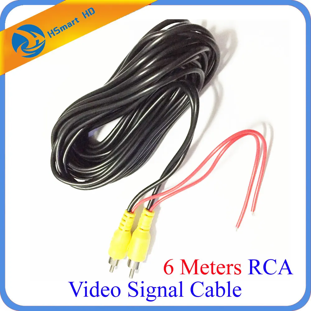 6 Meters RCA Video Signal Cable Waterproof 6M RCA Car Video Cable with