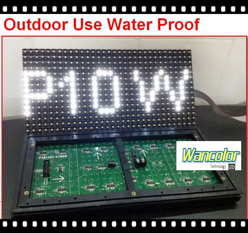 

wholesale p10 white color outdoor led module 32*16 pixel waterproof high brightness for scrolling message led display sign