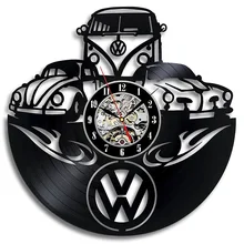 Car Logo Volkswagen Vinyl Record font b Wall b font font b Clock b font Gift