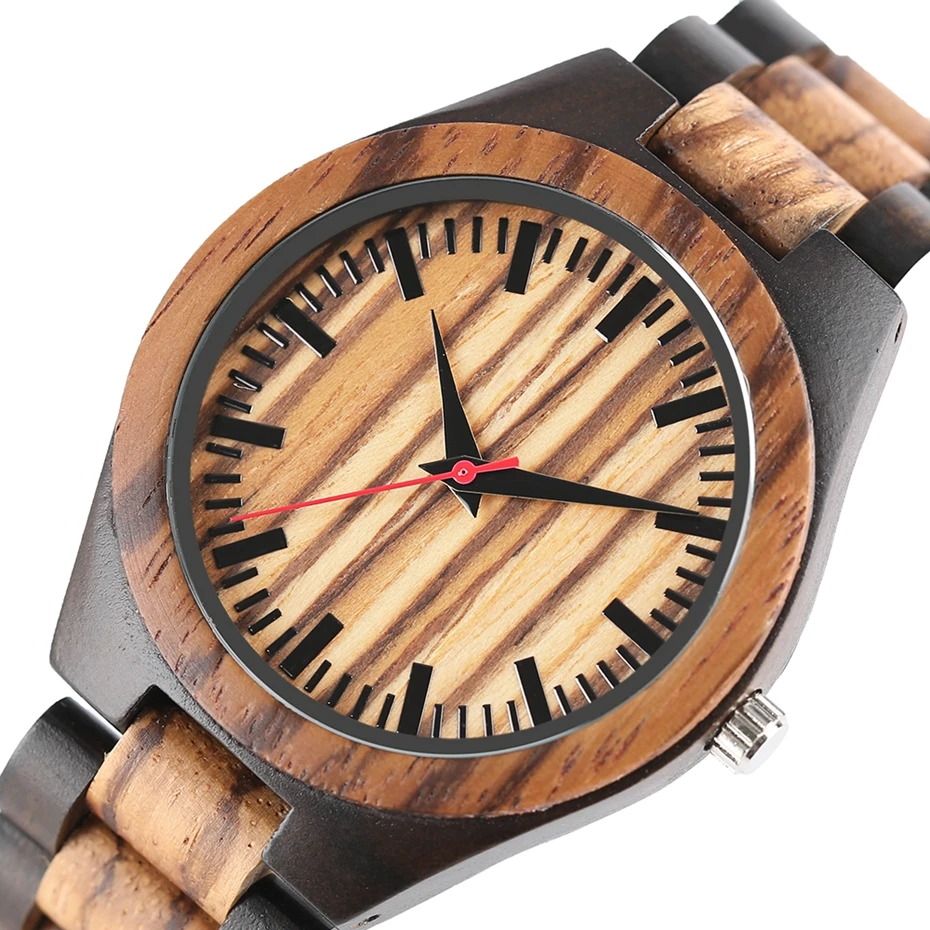 Creative Wooden Stripe Dial Watch Trendy Mens Handmade Bamboo Analog Sport Clock Nature Full Wood Strap Cool Women Wrist Watch 2017 (18)