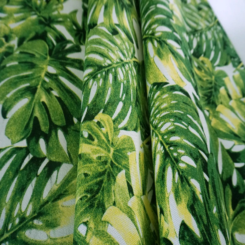 Tela de lona gruesa para tela de algodón con de hojas grandes verdes, retales acolchados para almohada, DIY, sofá/zapatos - AliExpress Hogar y jardín