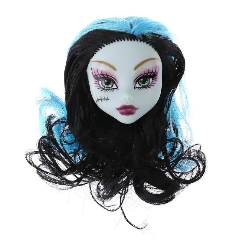 1 шт. милые девушки куклы головы красочный Монстр демон парик волосы украшения для детских игрушек девочки подарок куклы аксессуары - Цвет: C