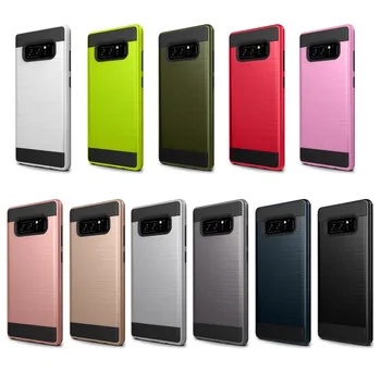 

30pcs/lot Hybrid Armor Silicone+PC wire drawing Case For Samsung Galaxy Note 8