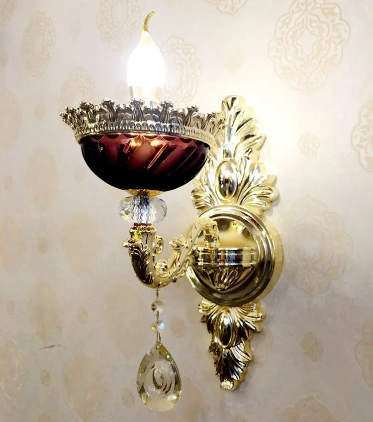 Настенный светильник светодиодный для гостиной с фиолетовым кристаллом|crystal wall