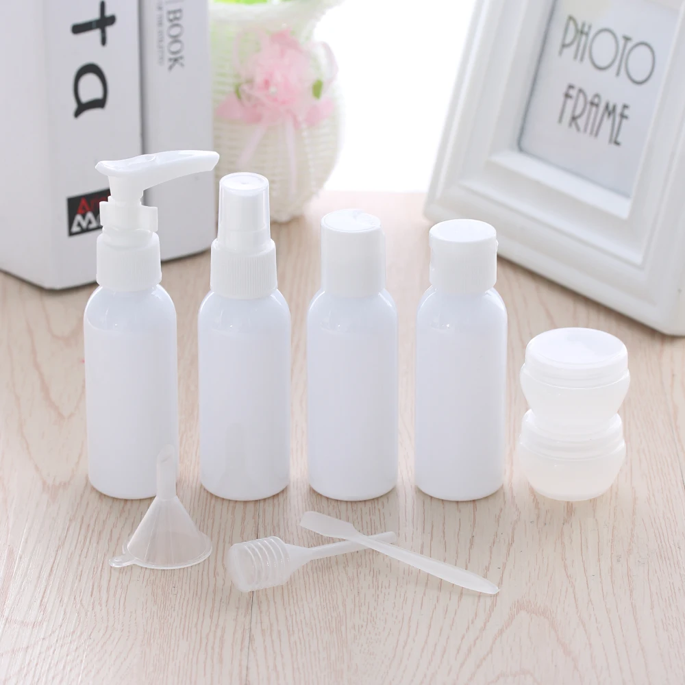 9 Pcs/set Mini Lotion Travel Bottle Plastic Transparent Empty Container