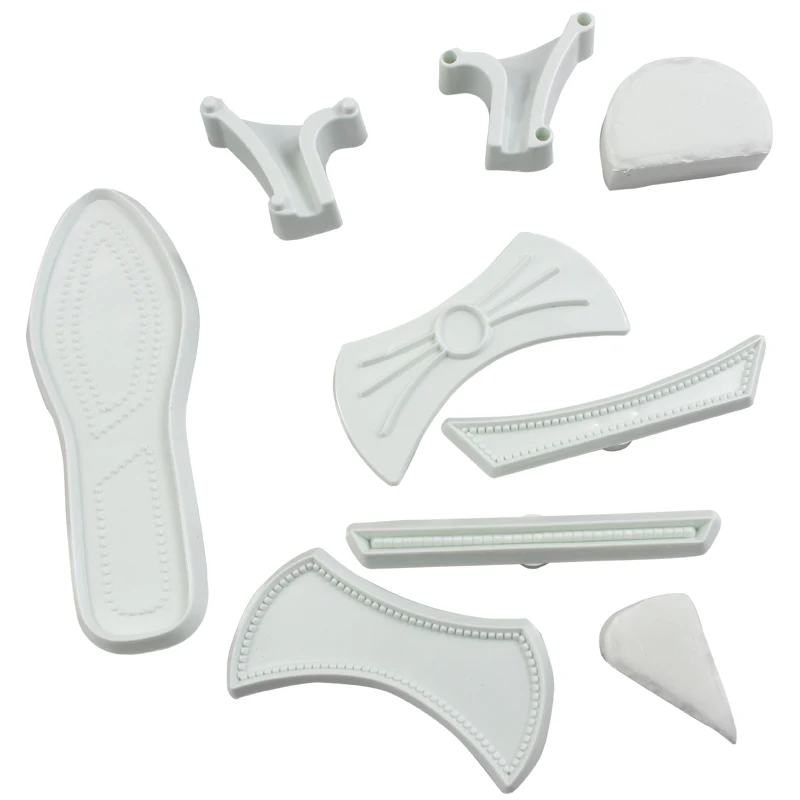 9Pcs/set Plastic Fondant Ladies High Heel Shoe Cutter Press Mold Cake