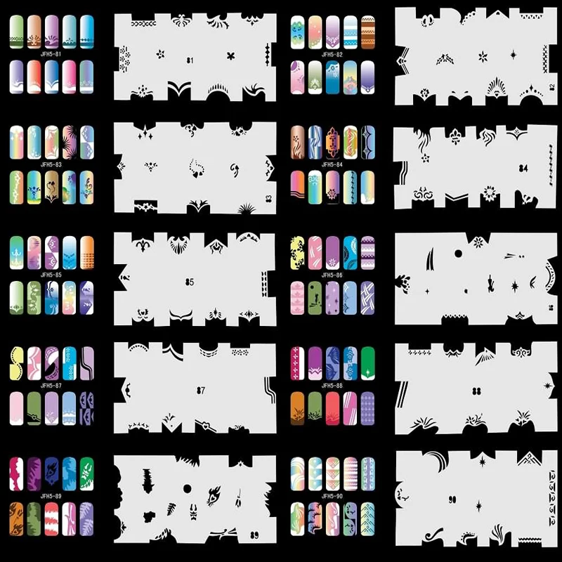 OPHIR Set5 200 дизайн Аэрограф для дизайна ногтей трафареты 20 шаблонных листов набор кистей краски ногтей инструменты_ JFH5