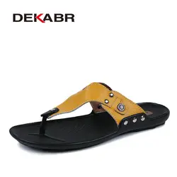 DEKABR/Брендовая обувь из натуральной кожи для мужчин шлёпанцы для женщин летний дезодорант сандалии повседневное мужская пляжная обувь