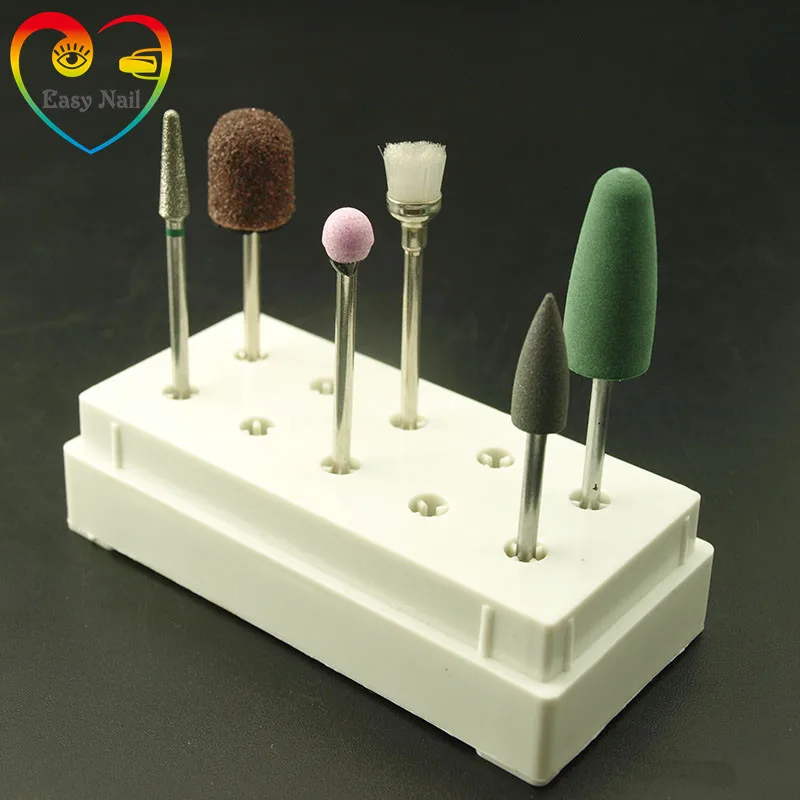 

EasyNail~6PCS/box Bits set Diamond Nail Drill Set Korund Material Nail Cuticle Clean Milling Manicure Drill Bits with Box
