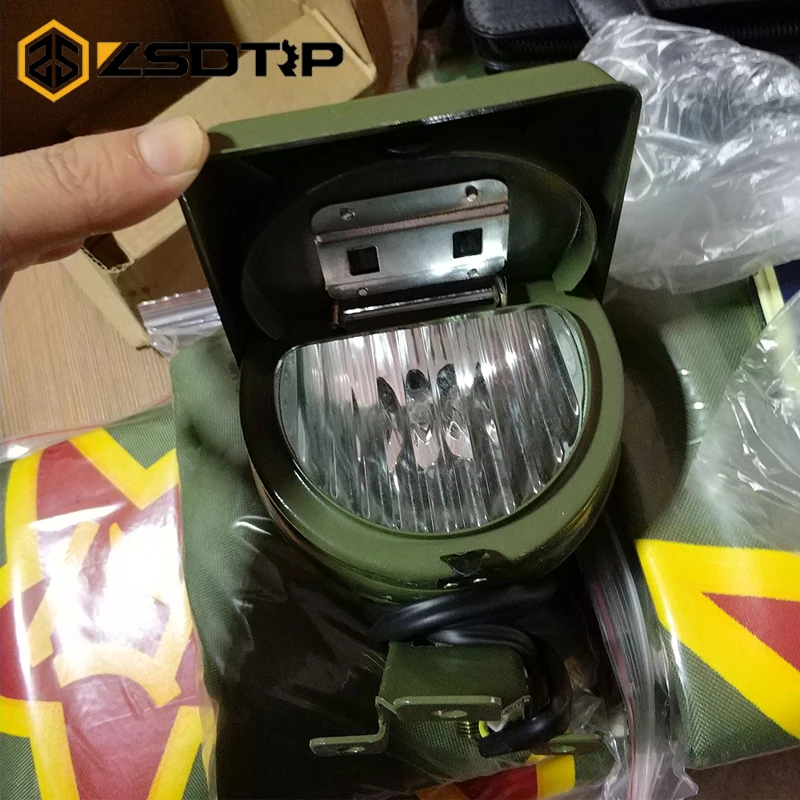 

ZSDTRP Motorcycle original green color side car front fog lamp light case for BMW R1 R50 R71 M72 Ural CJ-K750