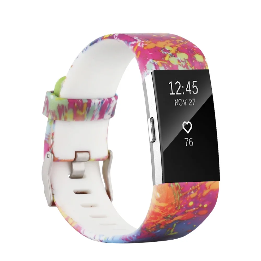 Honecumi для fit bit Charge 2 Band Смарт фитнес трекер Браслет Мягкие силиконовые часы ремешок