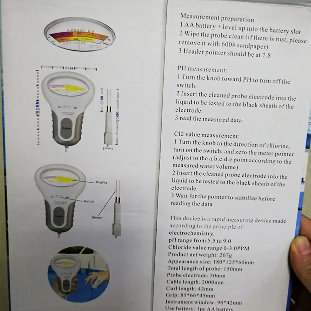 Цифровой монитор Ph тестер качества воды качественный анализ хлора для бассейна тестовый комплект для бассейна качество воды тестер er высокое качество