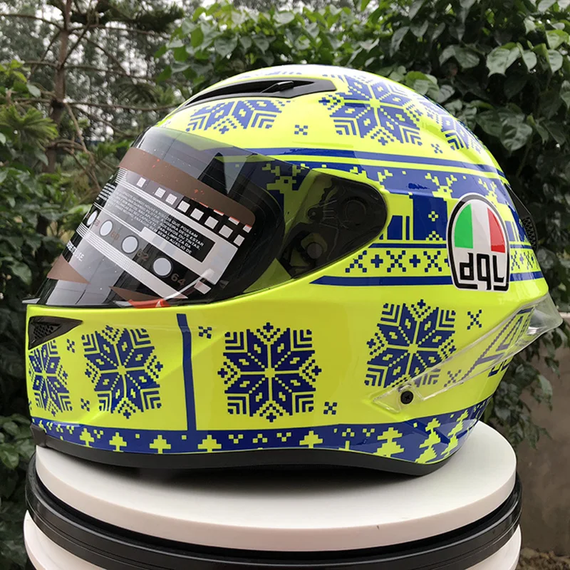

Yellow snowflake helmet motocross helmet women used motorcycle full face helmet warm motocicleta safety for protect head