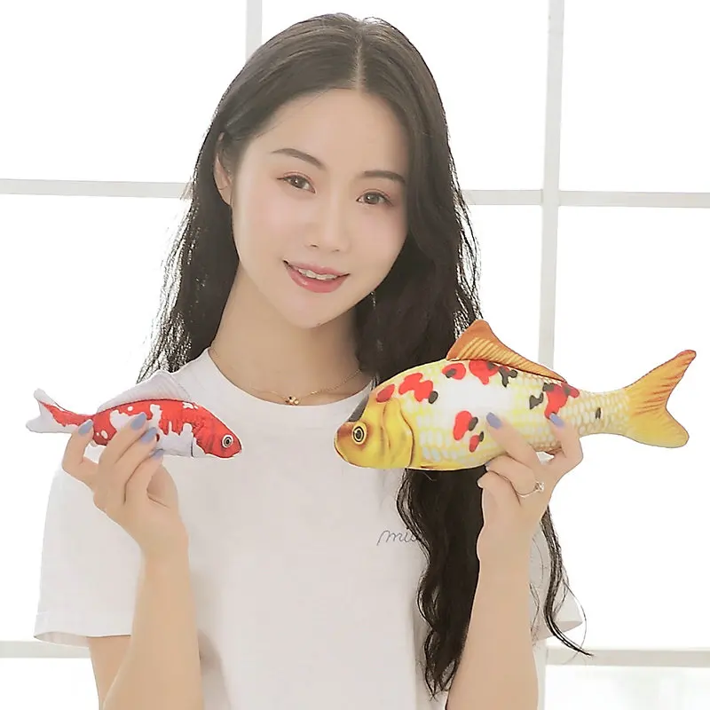 New Arrive 20-140CM Cyprinus Carpio Fish Koi Carp Plush Toys Lifelike  Stuffed Aquatic Fishes Pillow For Kid Gift