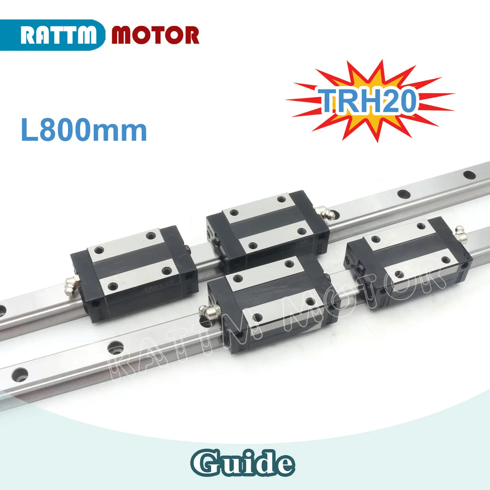 

20mm Square Linear Rail Guideway TRH20 800mm &TRH20B Slider Block for CNC Router + TRH20B Square block