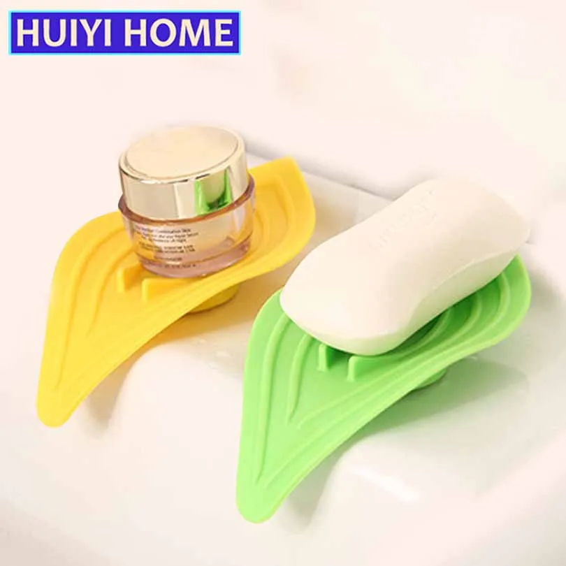 

Huiyi Home 2pcs/lot The Leaves Shape Kitchen Shelf Antiskid Soap Cleaning Sponge Holder Kitchen Organizer Accessories EGN004A