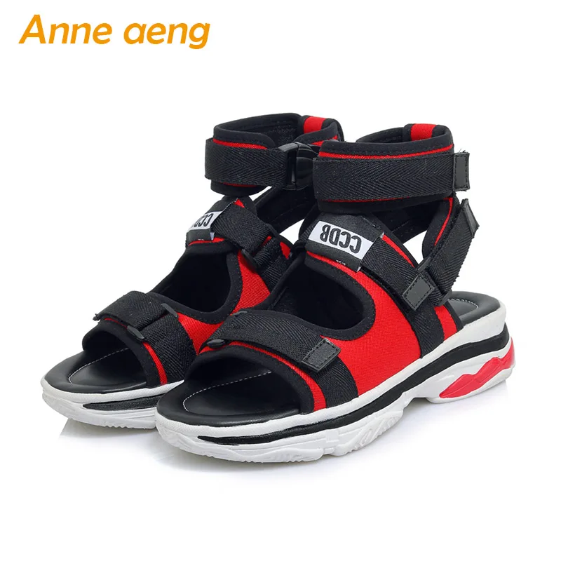 

summer women sandals wedges heels platform shoes ladies comfortable light casual women shoes Red woman sandals big size 33-45