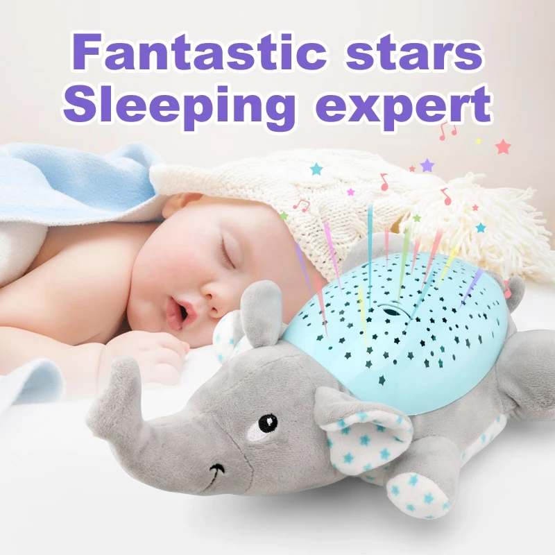 

Baby Sleep Stuffed Animal Night Lamp Plush Toys LED Light With Music Lamp Projector Stuffed Animal Plush Toys For Children