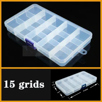 

Plastic Storage Box Practical Adjustable 10/15/18 Compartment Jewelry Earring Bead Screw Holder Case Display Organizer Container