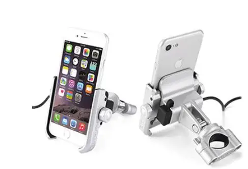Заряжаемый Алюминий сплав мотоцикла держатель телефона для iPhone зеркало заднего вида Поддержка Moto держатель GPS для велосипеда, держатель для велосипеда