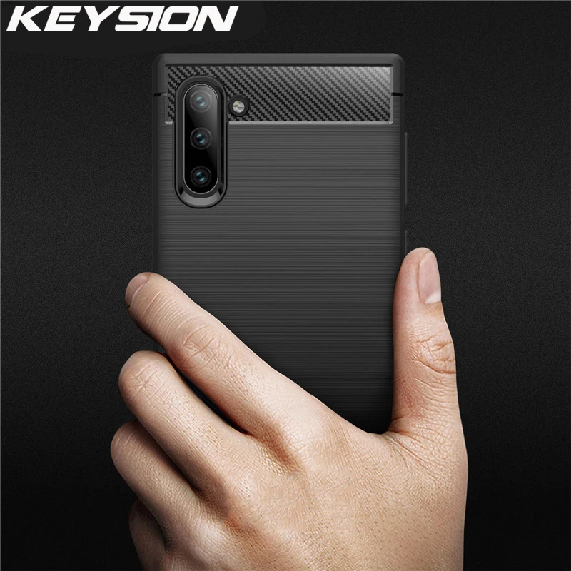 Чехол для телефона KEYSION samsung Galaxy Note 10 Pro 9 8 Мягкий силиконовый чехол из углеродного