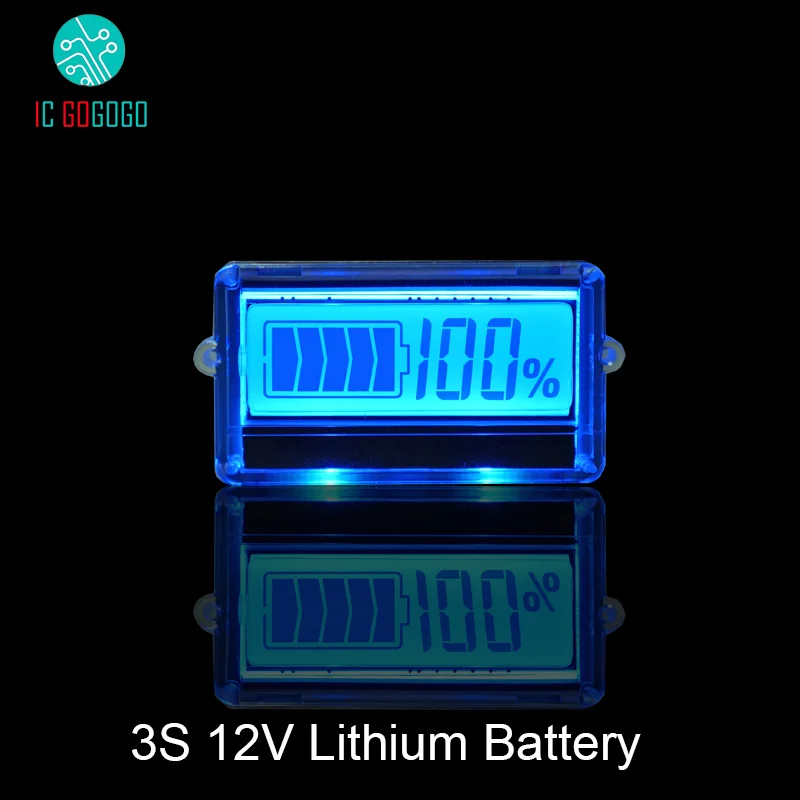 

Waterproof TH01 LCD 3S 12V Lithium Battery Capacity Indicator Blue Lipo li-ion Remaining Power Detection Tester Digit Meter