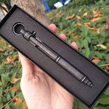 Outdoor Self-defense Retro Stainless Steel Machine Gun Pen Stainless Steel Bolt Type Tactical Pen Hanging Ring EDC Outdoor Pen