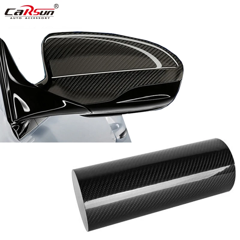

5D Car Sticker 30*152cm Glossy Carbon Fiber Vinyl Film Wrap Foil Waterproof DIY Car Decorative Sticker