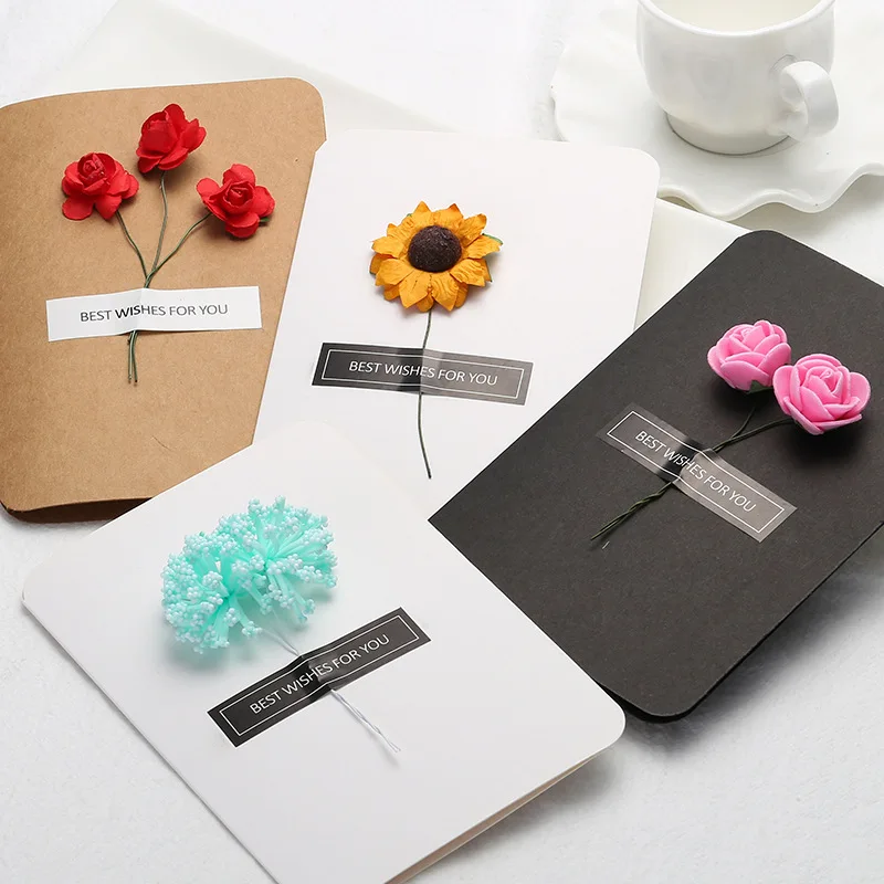  20pcs/lot Creative Flower Paper Greeting Cards Wedding Decoration Cards Birthday Wedding Invitation - 32882131362