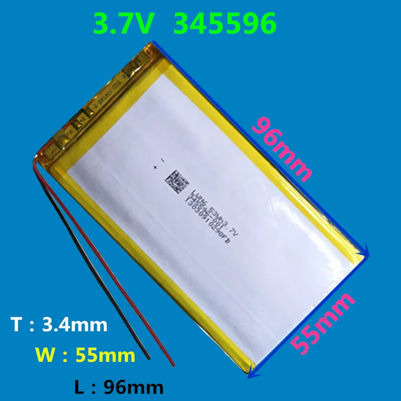 1pcs/lot 345596 3555100 3.7V 2000mah Lithium polymer Battery With Protection Board For MP3 MP4 GPS Digital Products | Электроника