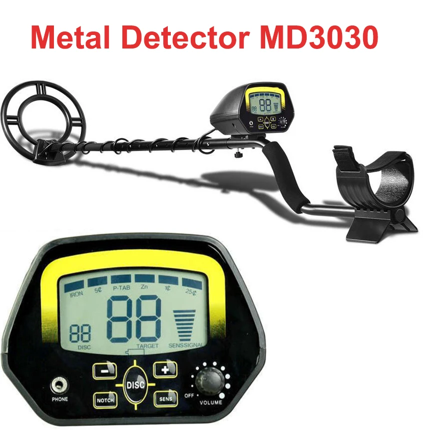 MD3030 Профессиональный металлодетектор Простая установка детектор золота ЖК-дисплей Охотник за сокровищами подземный металлоискатель