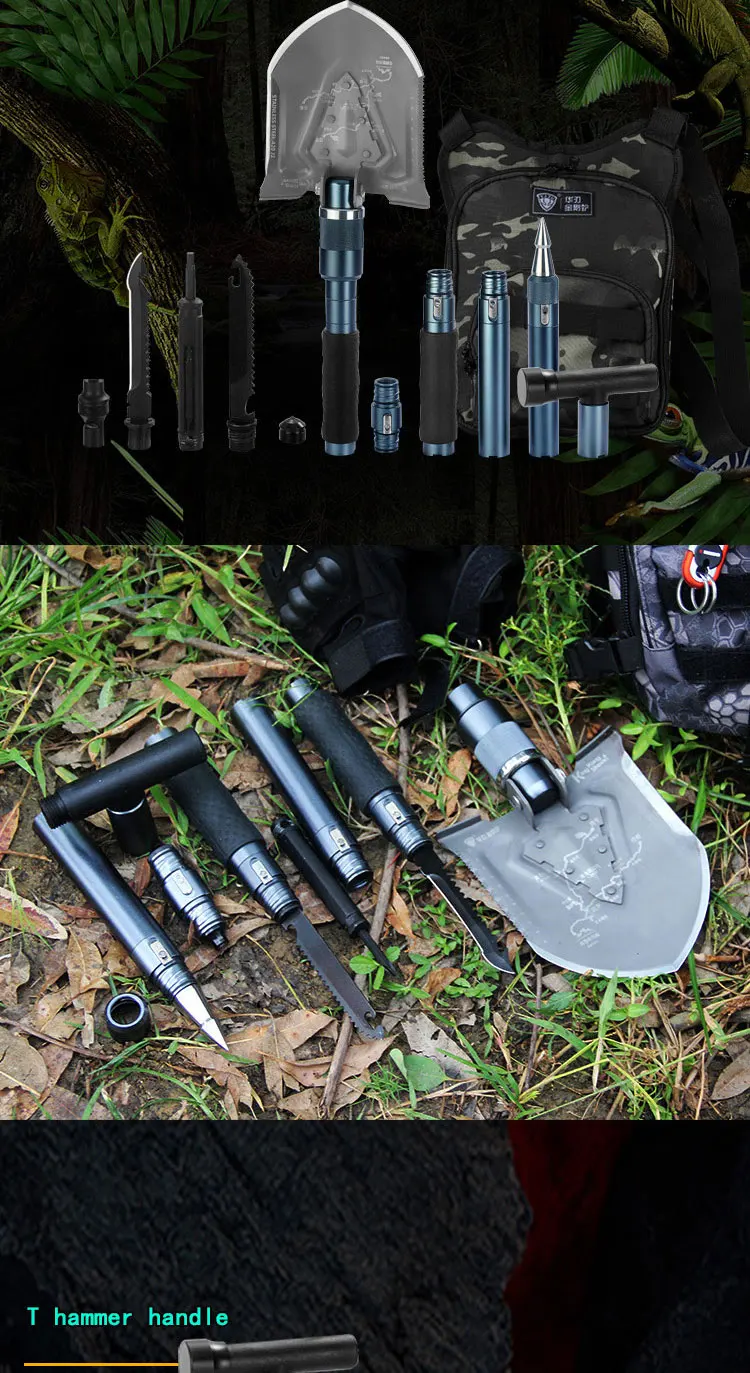 Ferramentas de Sobrevivência Pás Tática Acampar Pás Pás Dobráveis Multifuncionais Militar Chinesa 19 High Quality Esporte e Lazer