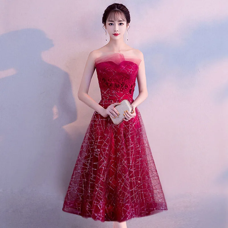 Сексуальные тюбики Топ коктейльные платья сетка цветок для женщин Vestido De Noche Elegante Роскошная бандажная Вечеринка бальное платье