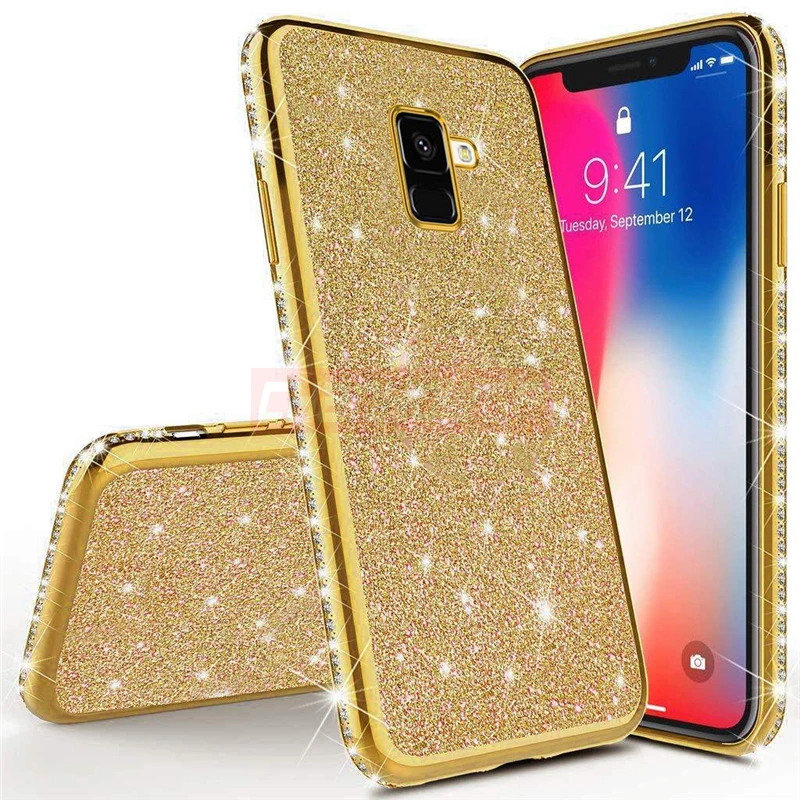 Силиконовый чехол со стразами для S8 S9 S10 Plus A70 A60 A50 A40 A30 A20 A10 M10 M20 M30 A6 A8 A7 2018 Note 8 9