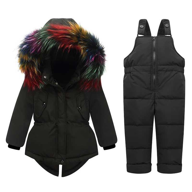 Комплекты детской одежды для русской зимы теплая куртка пуховик маленьких