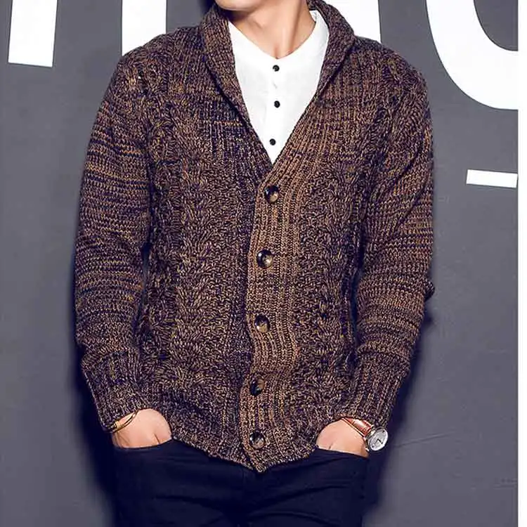 men's wool button sweater