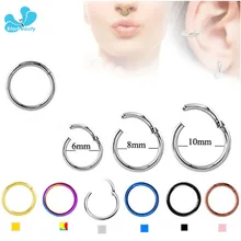 10 шт./лот [ G23 Титан] 16 г перегородка кликер шарнирный сегмент кольца для носа Перегородка кликер для пирсинга носа Nariz Body