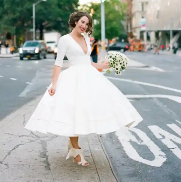 tea length ball gown wedding dresses