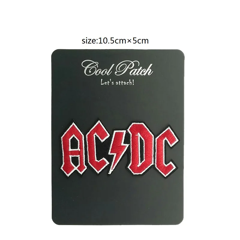 

ACDC Music Band Embroidered LOGO Iron On Patch Emo Goth Punk Rockabilly Customized patch available