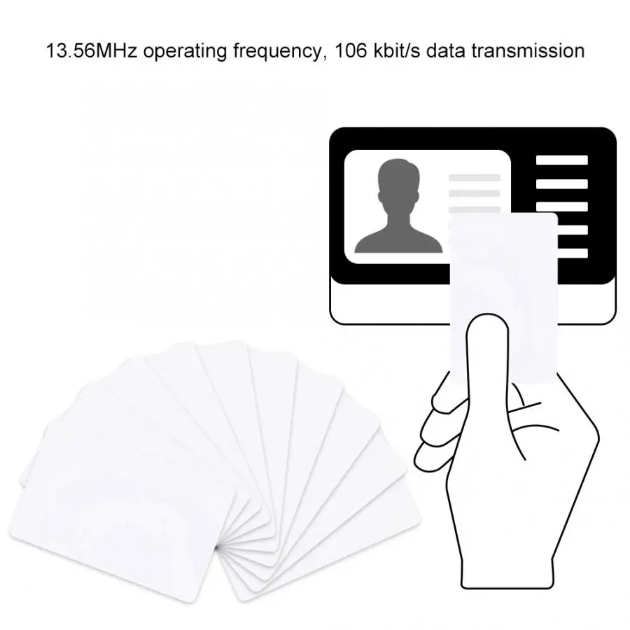 

10pcs/set 13.56MHz Smart IC Card Contactless RFID Proximity Reader Tag Entry Access Card 2019