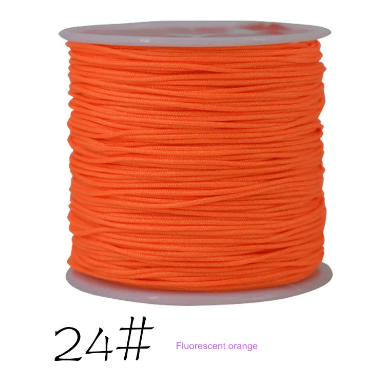 0,8 мм* 45 м/рулон китайский плетеный нейлоновый шнур DIY инструмент для рукоделия браслет ожерелье ювелирный шнур Швейное Ремесло декоративная линия - Цвет: Fluorescent orange