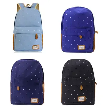

Fashion Women Canvas Dot School Bag Girls Backpack Casual Travel Rucksack Shoulder Bags