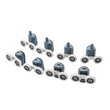 

8pcs/set 23mm/25mm Double Pop Up Wheels Sliding Shower Door Rollers Runners Pulleys Screw Cover Cap Cabin Room