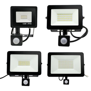 

Motion Sensor Led Flood Light 220V10W 30W50W100W IP65 Adjustable Outdoor Led Spotlight Wall Lamp Reflector Led Waterproof Light