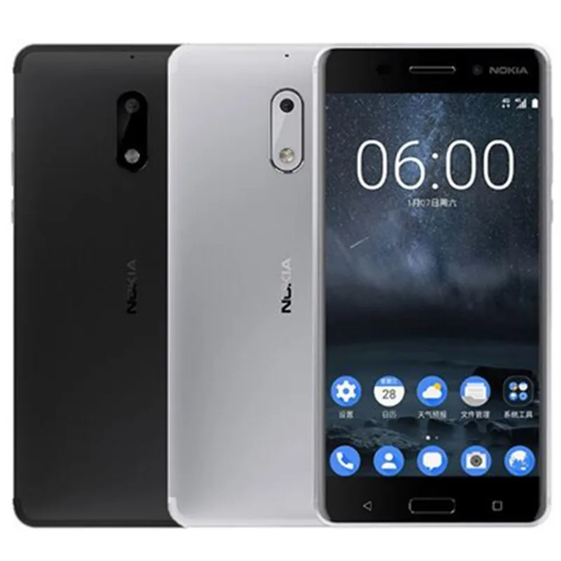 Nokia 6 Android 7,0 смартфон Nougat Wi-Fi 5,5 ''4 Гб ОЗУ 64 Гб ПЗУ отпечаток пальца две sim-карты Многоязычная поддержка